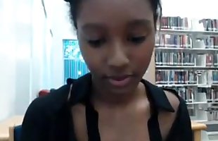 black teen from BlacksCrush.com naked in the library