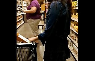 18yr old teen flashing ass in the store